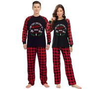 iHapHap 2025 Our First Christmas As Mr Mrs Couple Black Christmas Matching Pajamas Set For Couples(XL,Mom)