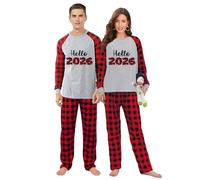 iHapHap Hello 2026 Happy New Year Family Matching Pajamas Set For Adults(S,Mom)