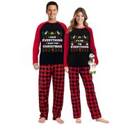 iHapHap I Am Everything Couple Black Christmas Matching Pajamas Set For Couples(2XL,Mom)