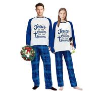 iHapHap Jesus Is The Season For The Reason Christmas Matching Pajamas Set For Adults(M,Dad)