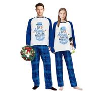 iHapHap Let It Snow Chillin With My Snowman Christmas Matching Pajamas Set For Adults(M,Dad)