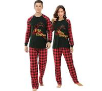 iHapHap Merry Christmas Jump Mr Mrs Couple Deer Christmas Matching Pajamas Set For Couples(XL,Dad)