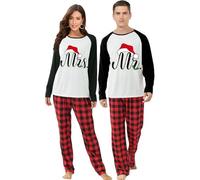 iHapHap Mr Mrs Couple Christmas Matching Pajamas Set For Adult(M,Dad)