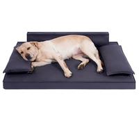 IHAPPYDOG Deluxe Washable XXL Dog Bed, Dog Crate Beds Comfy Kennel Pad, Non-Slip Pet Sleeping Mat for Large, Medium, Jumbo & Small Dogs, Waterproof Removable Cover, Grey 46x34