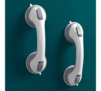 iHave Suction Grab Rails for Bathroom, 12 inch Night Glow Hand Rails for Elderly, Safety Grab Handles as Disability Aids, Mobility Aids for Elderly, Children, No Fixings Needed, 2 Pack