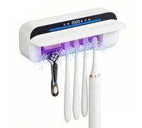 iHave Toothbrush Sanitizer and Holder, UV Toothbrush Holders for Bathrooms with 100M Negative Ions for 360° Disinfection, Mold Control & Odor Neutralization, 5-Slot Turbofan Drying Toothbrush Holder