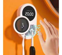 iHave Toothbrush Sanitizer Holder with UVC & 100M Negative Ions: Auto-Cycle for 360° Disinfection, Mold & Odor Removal | USB Toothbrush Holders Wall Mounted with Wave Sensor, LED, Heated & Fan Drying