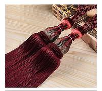 IHC Handmade Curtain Clips Rope Tie Band VS Lob Fring Tiebacks Europe Buckles Holdbacks Tassel Ball Rope/Set of 2 (Red)