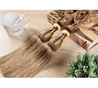 IHC Handmade Curtain Clips Rope Tie Band VS Lob Fring Tiebacks Europe Buckles Holdbacks Tassel Ball Rope/Set of 2 (Bronze)