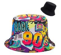 IHCEMIH Bucket Hat Back to the 90's Unisex Reversible Sun Hats for Women Men Teens Ladies Packable Double Sided Fisherman Cap for Summer Outdoor Travel Hiking Fishing Beach UK