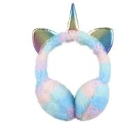 IHCEMIH Ear Muffs Girls Unicorn Cat Earmuffs Fluffy Plush Adjustable Earmuff Winter Accessories Ear Warmers Running Skiing Ears Covers Protectors from Wind Cold Outdoor Gift for Children Blue