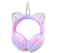 IHCEMIH Ear Muffs Girls Women Earmuffs Fluffy Plush Adjustable Unicorn Sequins Earmuff Winter Accessories Ear Warmers Running Skiing Ears Covers Protectors from Wind Cold Outdoor Gift for Children C.