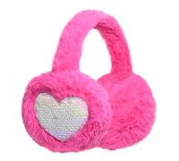 IHCEMIH Ear Muffs Girls Women Earmuffs Fluffy Plush Heart Sequins Foldable Earmuff Winter Accessories Ear Warmers Running Skiing Ears Covers Protectors from Cold Wind Outdoor Gift for Children Pink