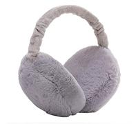 IHCEMIH Ear Muffs, Women Earmuffs Winter Accessories Fluffy Plush Foldable Adults Outdoor Thermal Ear Warmer Skiing Running Ears Covers Protector from Wind Cold Gift for Girls Ladies Grey