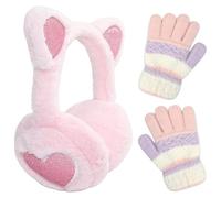 IHCEMIH Ear Muffs Women Girls Earmuffs Winter Accessories Fluffy Plush Adjustable Adults Outdoor Thermal Ear Warmer Skiing Running Cat Ears Covers Protector from Wind Cold Gift for Girls Ladies