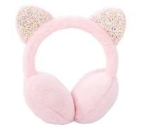 IHCEMIH Ear Muffs Women Girls Earmuffs Winter Accessories Fluffy Plush Adjustable Adults Outdoor Thermal Ear Warmer Skiing Running Cat Ears Covers Protector from Wind Cold Gift for Girls Ladies Pink