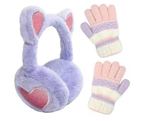 IHCEMIH Ear Muffs Women Girls Earmuffs Winter Accessories Fluffy Plush Adjustable Adults Outdoor Thermal Ear Warmer Skiing Running Cat Ears Covers Protector from Wind Cold Gift for Girls Ladies