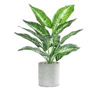 IHCEMIH Fake Plants, 42CM Artificial Potted Indoor Greenery with Realistic Leaves Decorative Faux Plant in Pot for Home Decor Office Desk Shelf Bathroom Living Room, Calla Lily Leaf