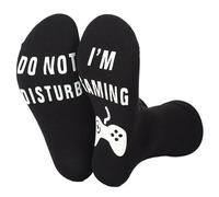 IHCEMIH Funny Socks, Cotton Novelty Socks for Men with DO NOT DISTURB I'M GAMING Christmas Presents for Gamer Lads Mens Gifts as Stocking Fillers Fathers Day Birthday Gift for Dad Husband Boyfriend