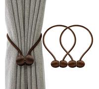 IHClink 2 Pieces Magnetic Curtain Tiebacks Curtain Clips Rope Holdbacks Curtain Weaving Holder Buckles For Home Office Decorative UK patent 6036254 (Brown)