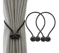 IHClink Magnetic Curtain Tiebacks Clips Curtain Buckles Holdbacks Binding Weaving Tie Band 2 pieces For Home Office Decorative UK patent 6036254 (Black)