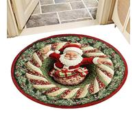 Ihdjasg 3D Illusion Round Christmas Rug, 3D Illusion Santa Claus Non-Slip Mat, Christmas Round Rug, for Halloween, Thanksgiving, New Year, New Year, Party, Entrance, Living Room