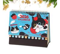 Ihdjasg Desk Calendar 2026 - Planner with Spiral Bound and Cute Cats - 12-Month Paper Calendar - For Home School Room Study Planning Appointment Planning Decoration
