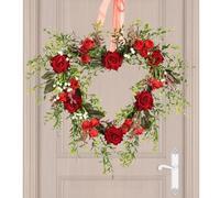 Ihdjasg Door Wreath, Heart Pendant with Garland as a Decorative Wreath, Artificial - for Cupboard, Home, Indoor, Outdoor, Easter, Spring, Christmas and Wedding