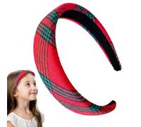 Ihdjasg Festive Headbands - Red Check Costume Accessories, Wide Fashionable Headbands - for School Holidays Family Reunions, Seasonal Celebrations, Festive Dinner, Wedding, Concert and