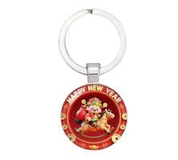 Ihdjasg Keyring, 2D Painted 2026, Flat Lucky God Keyring for Backpack, for Office, Car, Travel, Holidays, Celebrations, Family, Colleagues