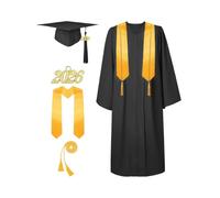 Ihdjasg Matte Cap and Robe for Graduation Party - Unisex Talar 2026 Matte Costume, Unisex Clothing for Graduation | for Men Women Celebrations Ceremonies University Graduation Promotion
