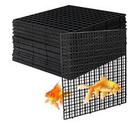 IHDYPPEW 24 PCS Black Aquarium Fish Tank Divider, 11.8 x 11.8 Inch Plastic Egg Crate, Board Divider Fish Tank Bottom, Aquarium Filter Bottom Tray, Grid Isolation Board Partition for Aquarium,Fish Tank