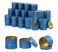 IHDYPPEW 48 Piece 4 oz Blue Candle Tins with Lids, Candle Tin Cans, Empty Candle Jars for Making Candles, Party Favors, Spices, Jewelry, Cosmetics