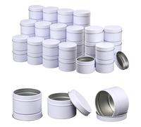 IHDYPPEW 48 Piece 4 oz White Candle Tins with Lids, Candle Tin Cans, Empty Candle Jars for Making Candles, Party Favors, Spices, Jewelry, Cosmetics