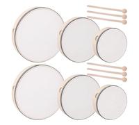 IHDYPPEW 6 PCS Wood Hand Drum with Drum Stick, Percussion Wood Frame Drums, Musical Instruments for Weddings, Birthday, Parties, Gatherings, Concerts (6/8/10 Inch)