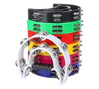 IHDYPPEW 7 Pack 9" Half Moon Handheld Tambourine, Tambourine Musical Instrument, Double Row Tambourines, Music Rhythm Tambourines for Adults, Concerts, Dances, Orchestra Performances (9 Inch)