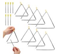 IHDYPPEW 8 PCS Triangle Musical Percussion Instruments, Triangle Instrument with Striker, Rhythm Hand Percussion Triangle Instrument for Music Class, Concert, Band Performance, Party (7/8/9/10 Inch)