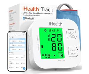 iHealth Track Wireless Upper Arm Blood Pressure Monitor with Wide range Cuff that fits Standard to Large Adult Arms , Bluetooth Compatible for Apple & Android Devices