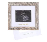 IHEIPYE Baby Love at First Sight Sonogram Keepsake Frame - Ultrasound Picture Frame - Pregnancy Announcement Frame for Expecting Parents, Gender Reveal Party, Grandparents, Rustic White