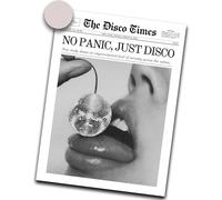 iHery 12x16in No Panic Just Disco Unframed Newspaper Wall Art | Unframed Canvas Poster Print, Retro Disco Ball Decor for Bedroom 1Pack