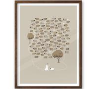 iHery Natural OAK Wood God Walnut Color Framed Wall Art, Large 16x20in Jesus Leaves The 99 Sheep Christian Bible Canvas Art, Modern Sketch Scripture Bedroom Decor, Living Room Churches 1Pack
