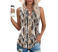 iHewbo Women Vest Tops for V Neck Sleeveless T Shirts Floral Tank Tops Summer 2025 Loose Fit Casual Shirts Leopard