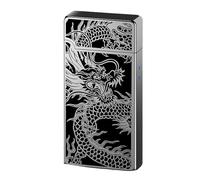 IHGVVBFG Voice-activated ignition lighter, 2024 high-end lighter, direct blue flame windproof lighter, five ignition methods lighter, men's gift collection(Black1)