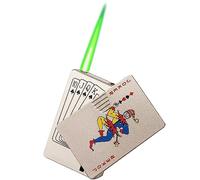 IHGVVING Jet Torch Lighter - Green Flame Refillable Butane Windproof Poker Design Spade Card Lighter - Gift for Men/Women (Metallic)