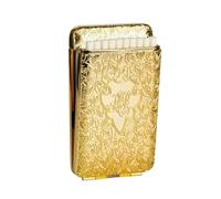 IHGVVING Slim Size Cigarette case 20 pcs 100's Cigarette Box Retro Metal Portable Good for Men Women (Gold)(Gold)