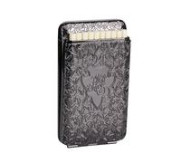 IHGVVING Slim Size Cigarette case 20 pcs 100's Cigarette Box Retro Metal Portable Good for Men Women (Gold)(Black)