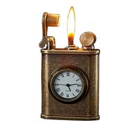 IHGVVING Vintage kerosene lighter, metal soft flame lighter, reusable windproof lighter, gift for men (fuel not included)(Bronze)