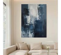 IHHGNB Abstract Wall Art Fluid Teal Blue & En Marble Swirl Design Canvas Artwork Printed Posters for Home Decor(80x120cm(31x47in)/No frame)