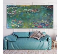 IHHGNB Claude Monet Water Lotus Canvas Paintings Artwork Reproduction Impressionist Posters and Prints Wall Art Home Decoration(30x60cm(12x24in)/No frame)