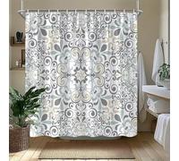 IHHGNB Elegant Ornate Polyester Shower Curtain Waterproof Bathroom Decor Damask Panel Modern Luxury Style Shower Curtain(91x198cm(36x78in)